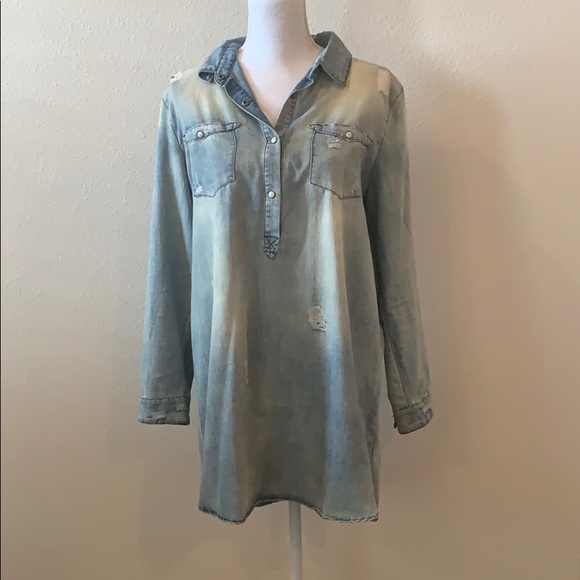 Denim Longsleeve Dress - Picture 2 of 8